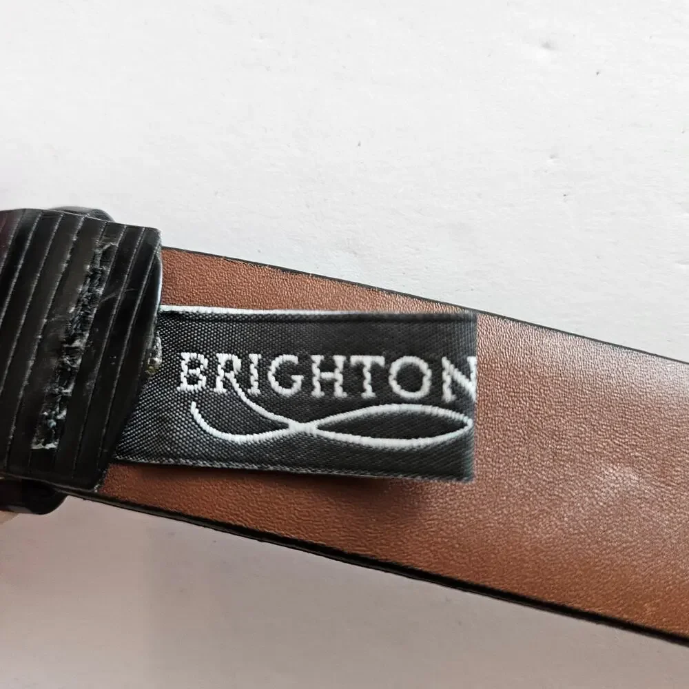 Brighton Black‎ Leather Belt Women's Size 34 Neutral Casual Everyday